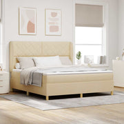 Boxspringbed 200x180 cm crème met hoofdeinde