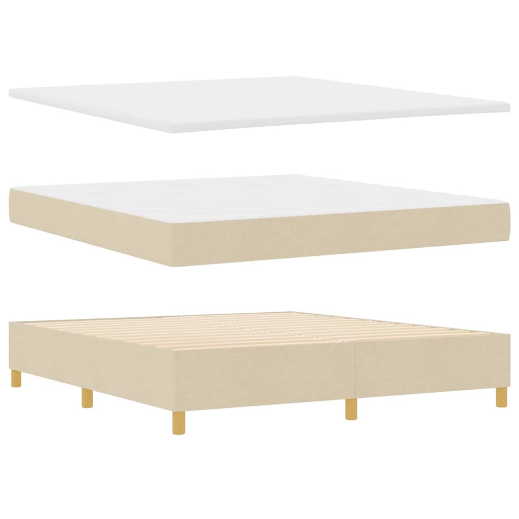 Boxspringbed met hoofdeinde Crème 200 x 180 cm Stof