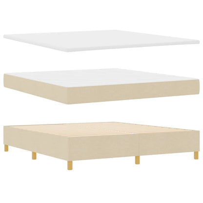 Boxspringbed met hoofdeinde Crème 200 x 180 cm Stof