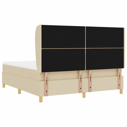 Boxspringbed met hoofdeinde Crème 200 x 180 cm Stof