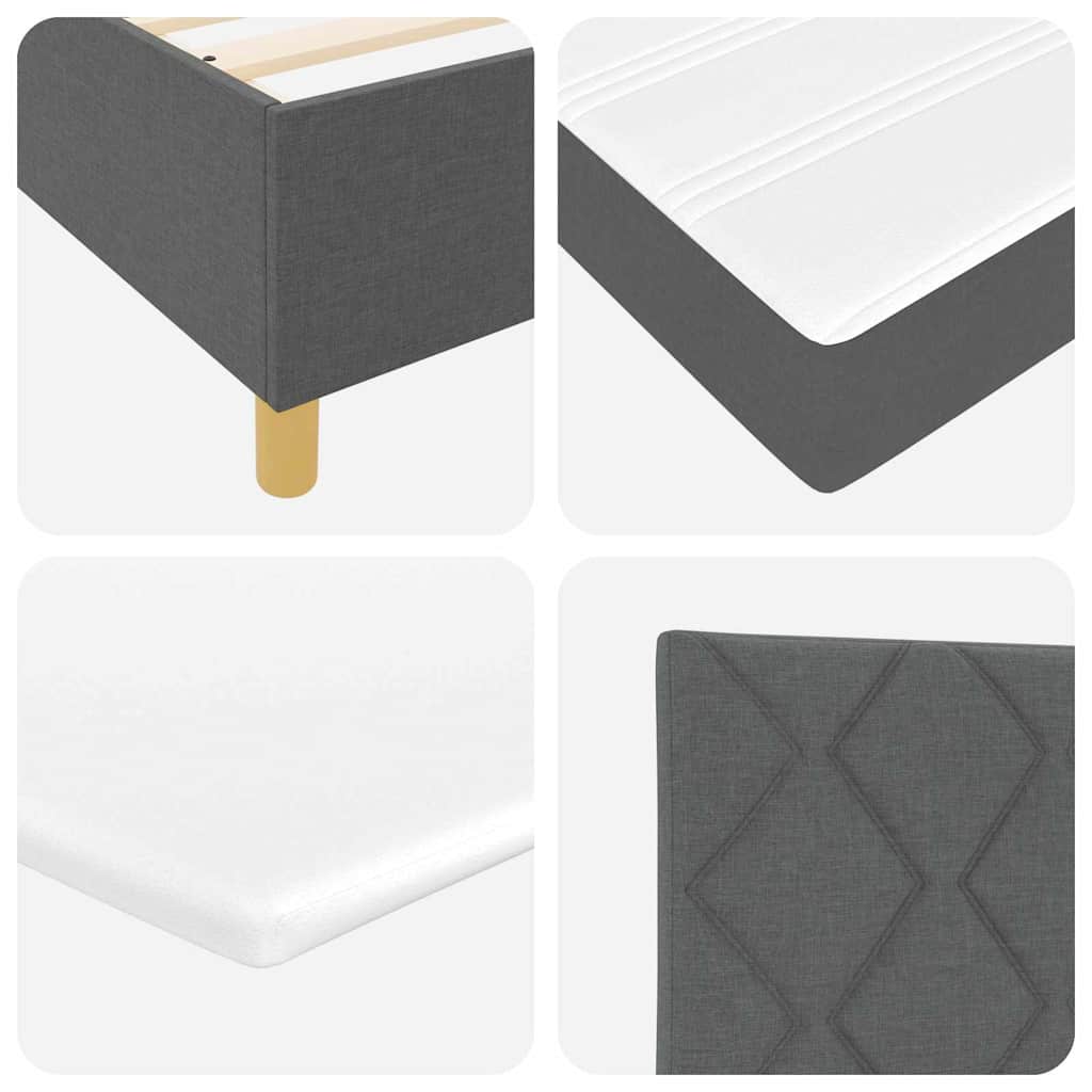 Boxspringbed met Matras Donkergrijs 90x190 cm Donkergrijs