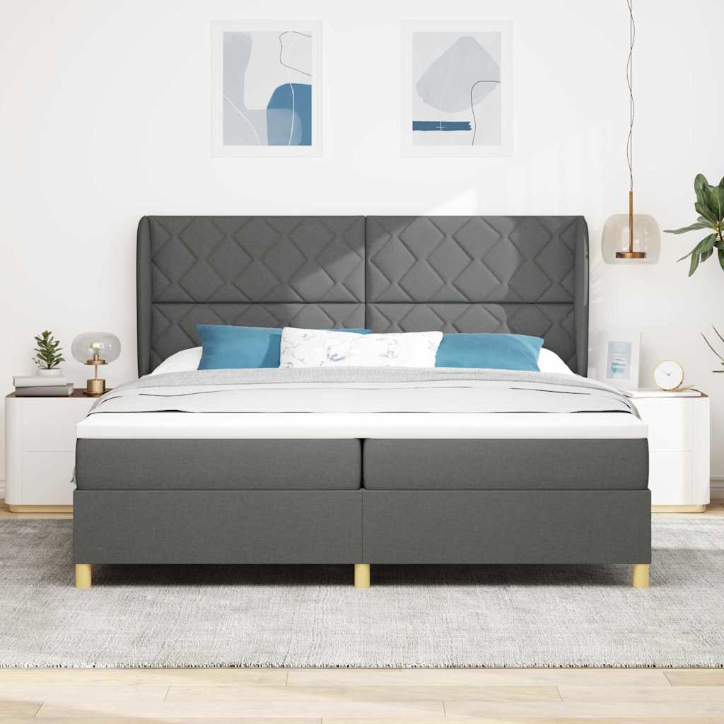 Boxspringbed met Matras Donkergrijs 90x190 cm Donkergrijs