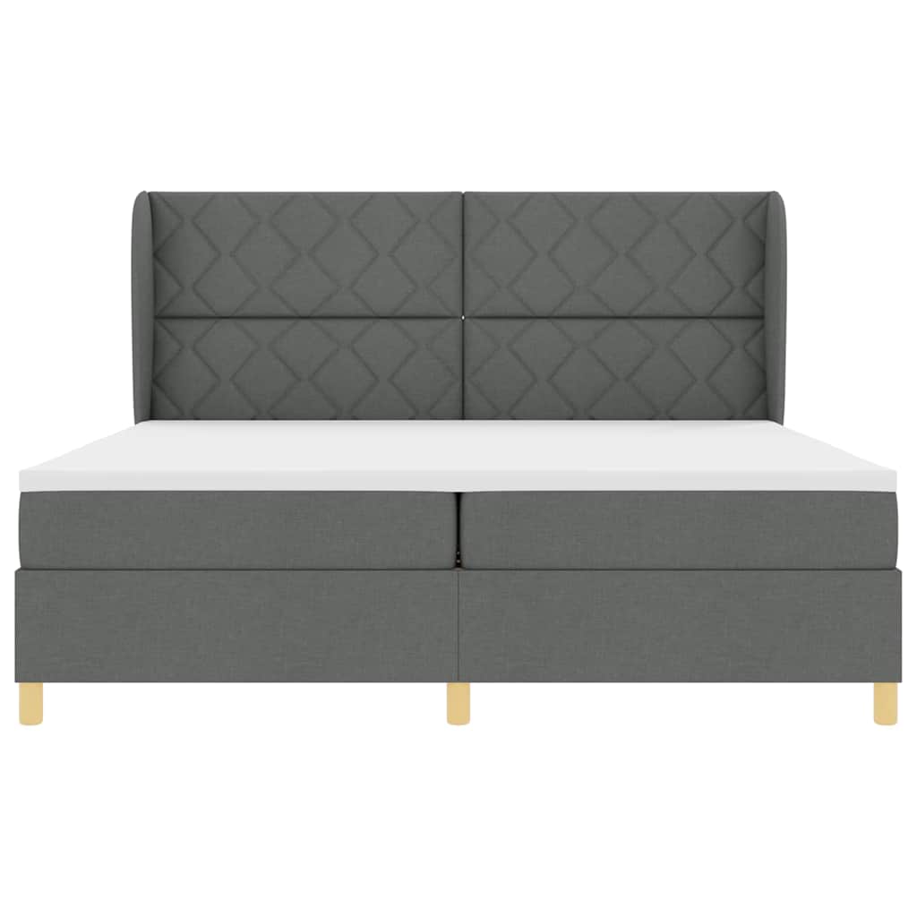 Boxspringbed met Matras Donkergrijs 90x190 cm Donkergrijs
