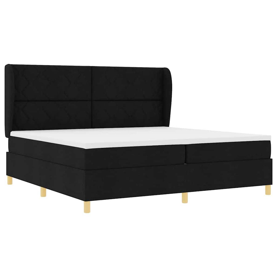 Boxspringbed met Matras Donkergrijs 90x190 cm met matras Zwart