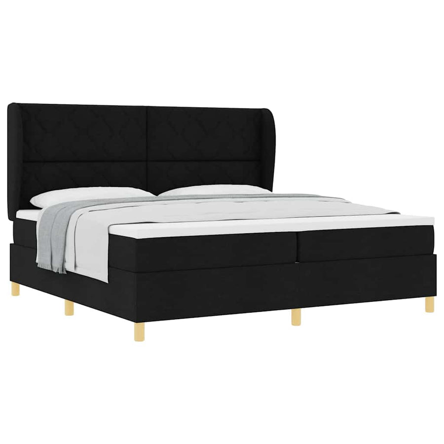 Boxspringbed met Matras Donkergrijs 90x190 cm met matras Zwart