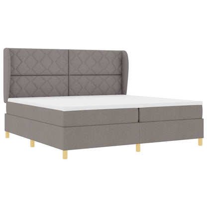 Boxspringbed met hoofdeinde Taupe 200 x 200 cm Stof