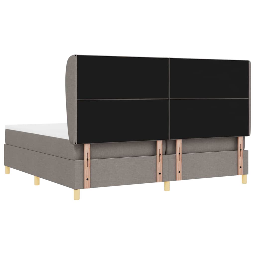 Boxspringbed met hoofdeinde Taupe 200 x 200 cm Stof