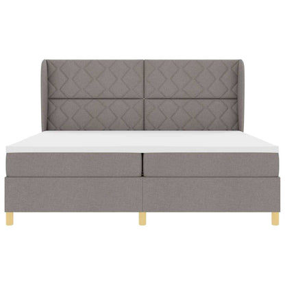 Boxspringbed met hoofdeinde Taupe 200 x 200 cm Stof