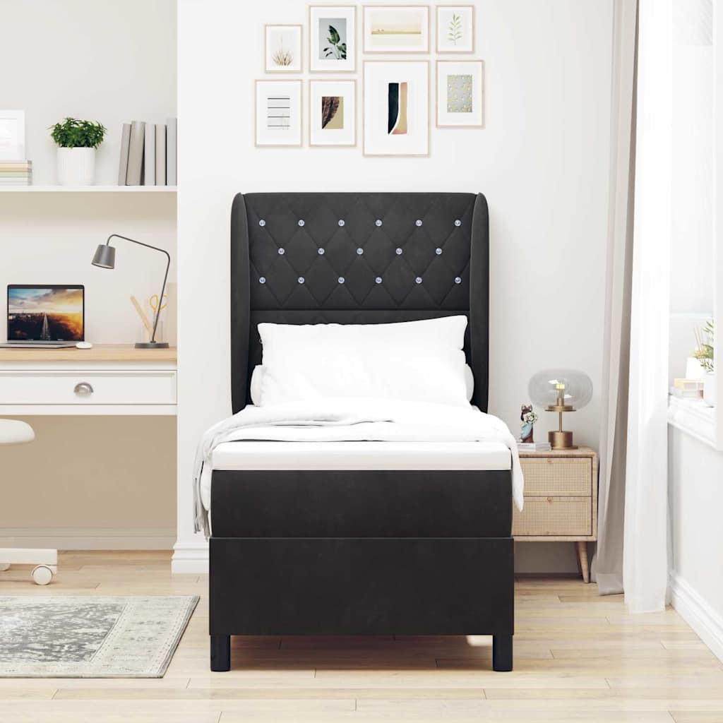 Boxspringbed met matras Zwart 200 x 80 cm Fluweel