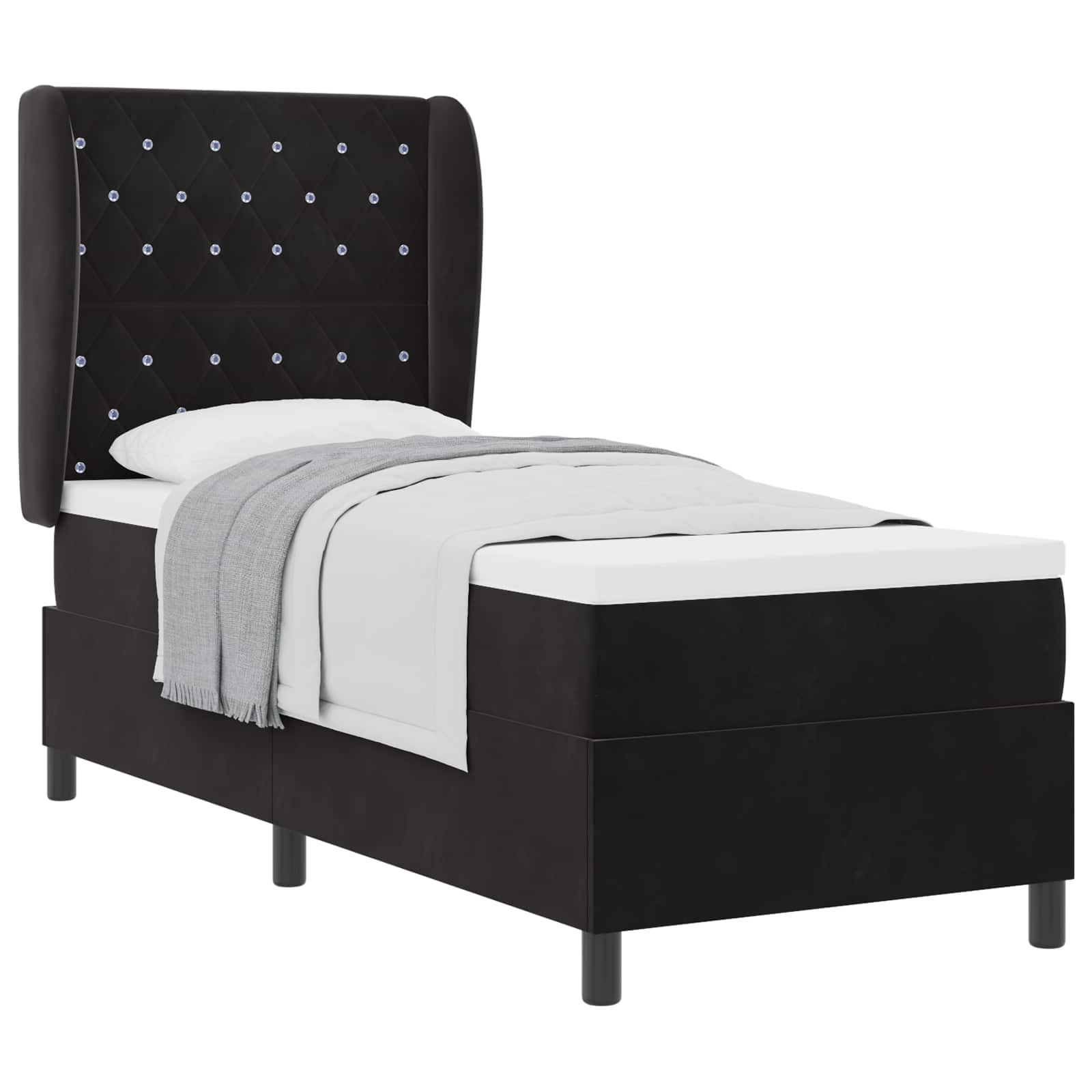 Boxspringbed met matras Zwart 200 x 80 cm Fluweel