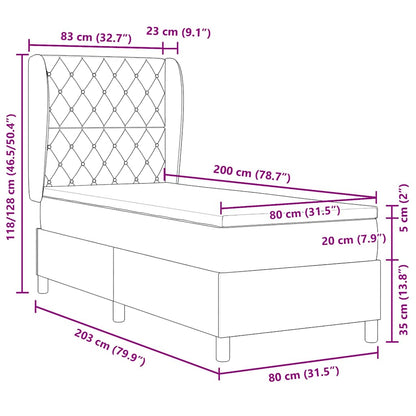 Boxspringbed met matras Zwart 200 x 80 cm Fluweel