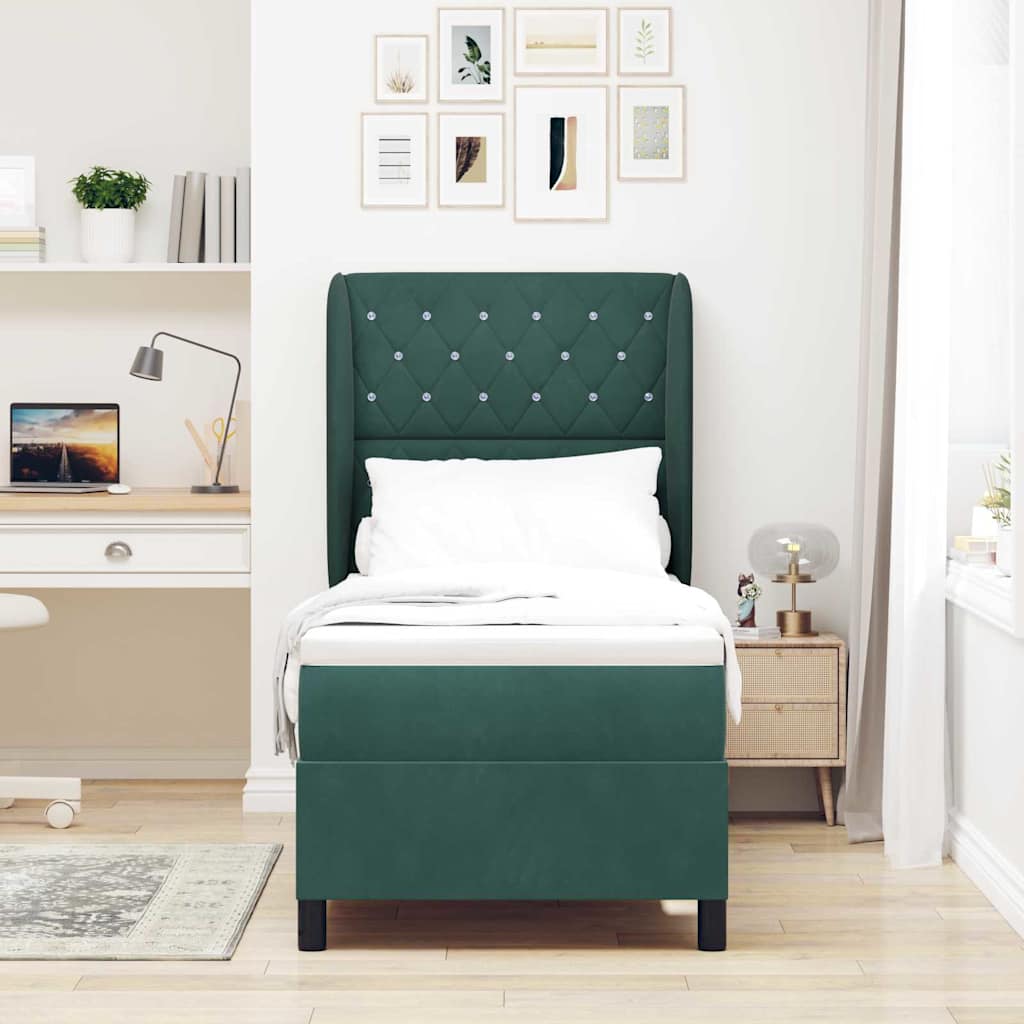 Boxspringbed met hoofdeinde Donkergroen 200 x 80 cm Fluweel