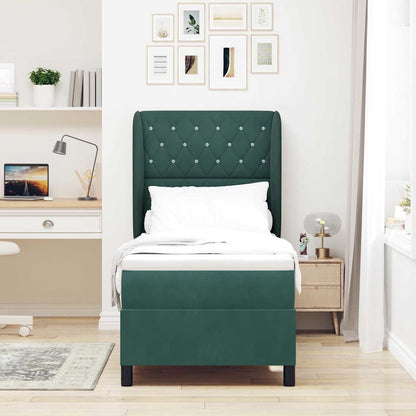 Boxspringbed met hoofdeinde Donkergroen 200 x 80 cm Fluweel