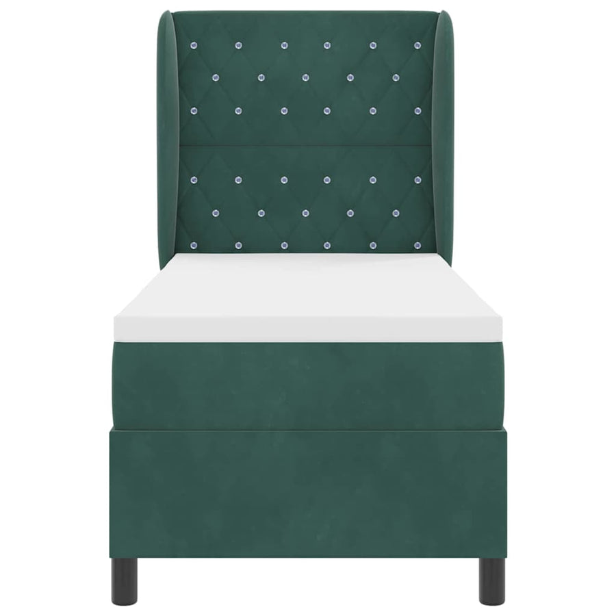 Boxspringbed met hoofdeinde Donkergroen 200 x 80 cm Fluweel
