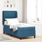 Box spring bed with mattress Dark blue 200 x 80 cm Velvet