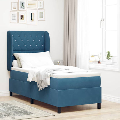 Boxspringbed met matras Donkerblauw 200 x 80 cm Fluweel