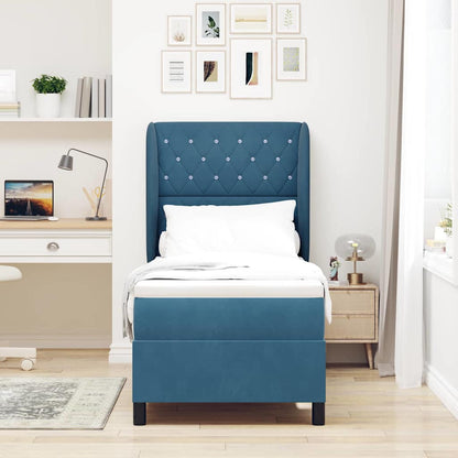 Boxspringbed met matras Donkerblauw 200 x 80 cm Fluweel