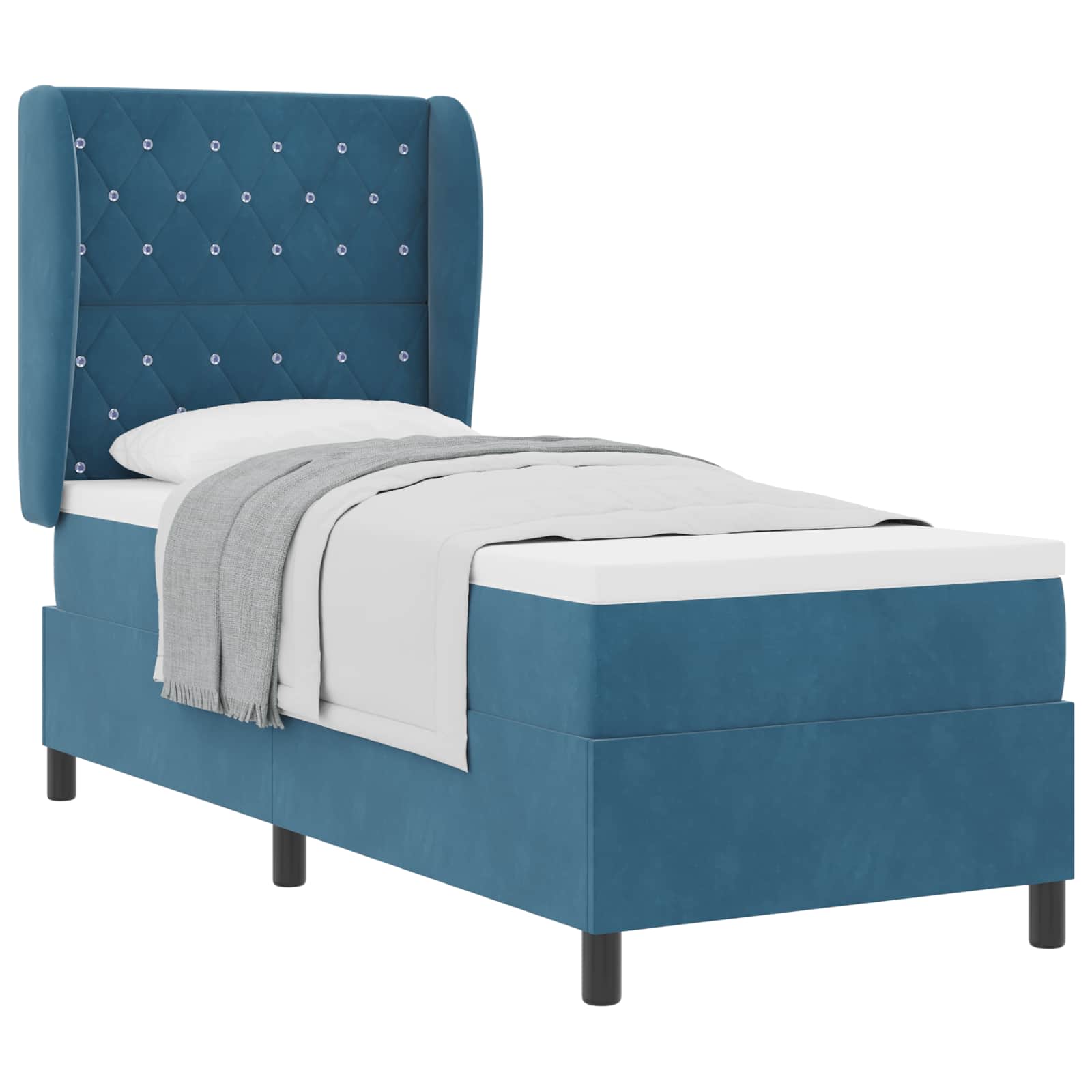 Boxspringbed met matras Donkerblauw 200 x 80 cm Fluweel