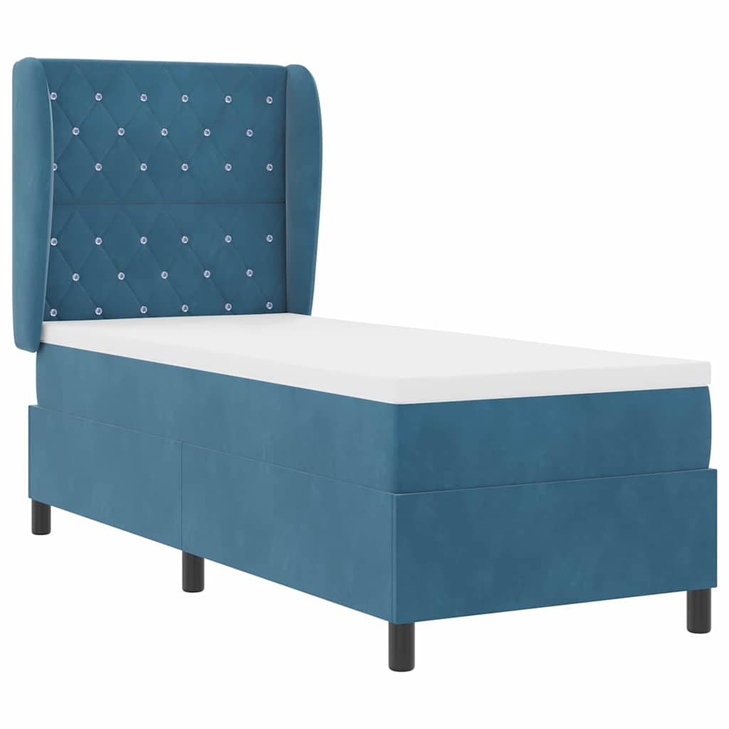 Boxspringbed met matras Donkerblauw 200 x 80 cm Fluweel