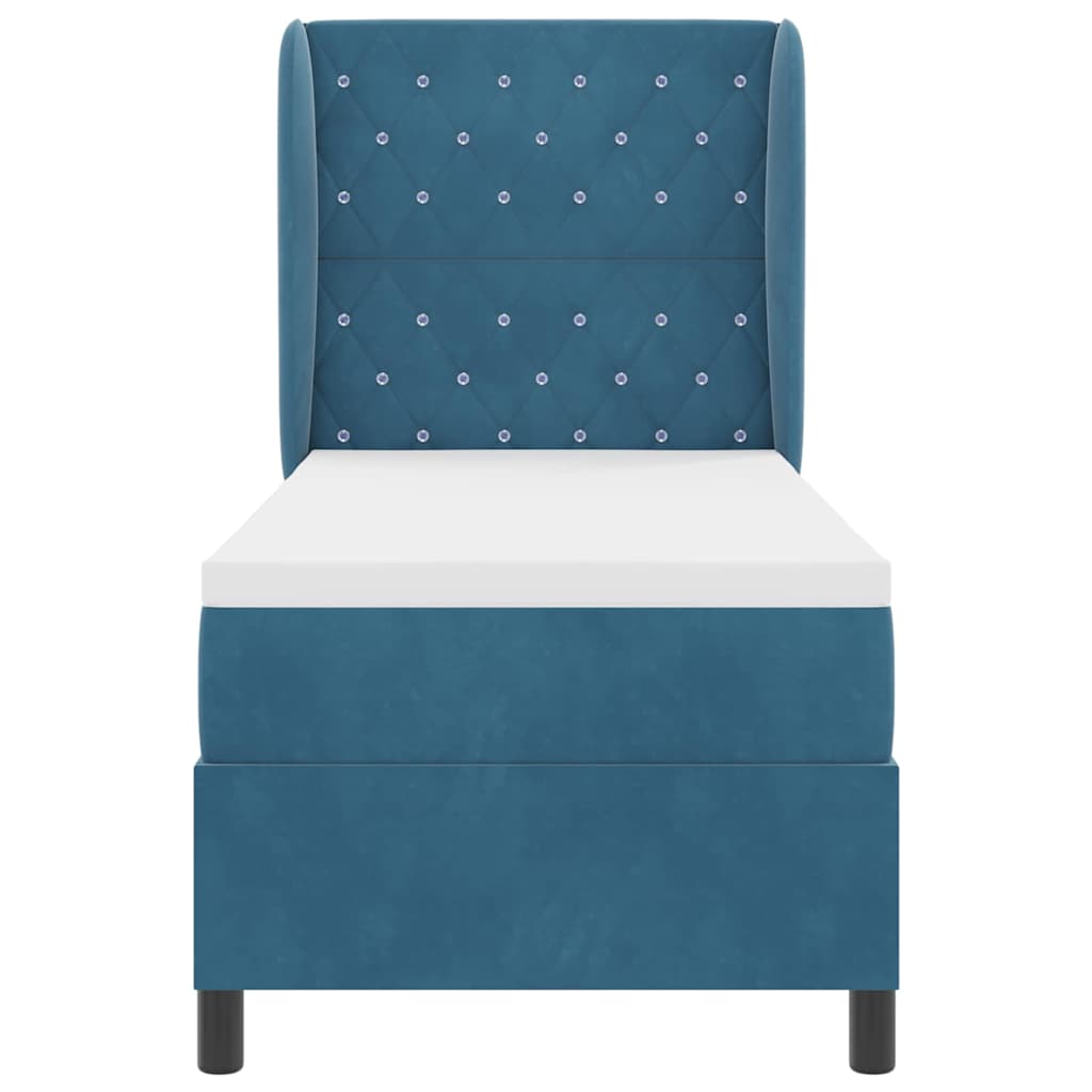 Boxspringbed met matras Donkerblauw 200 x 80 cm Fluweel