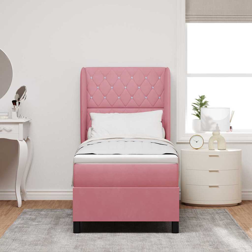 Boxspringbed met matras met hoofdeinde Roze 200 x 80 cm Fluweel