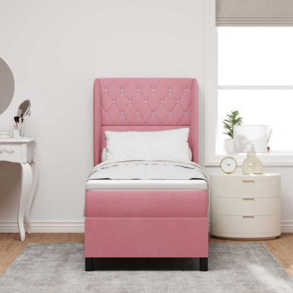 Boxspringbed met matras met hoofdeinde Roze 200 x 80 cm Fluweel