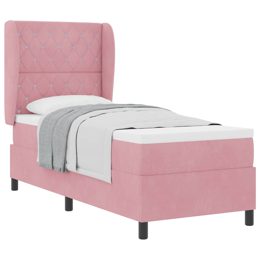 Boxspringbed met matras met hoofdeinde Roze 200 x 80 cm Fluweel