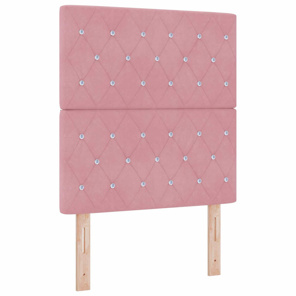 Boxspringbed met matras met hoofdeinde Roze 200 x 80 cm Fluweel