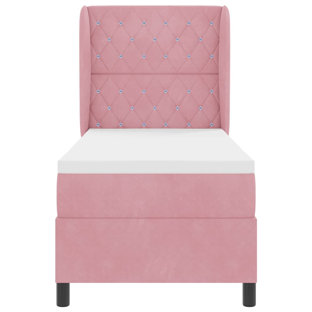 Boxspringbed met matras met hoofdeinde Roze 200 x 80 cm Fluweel