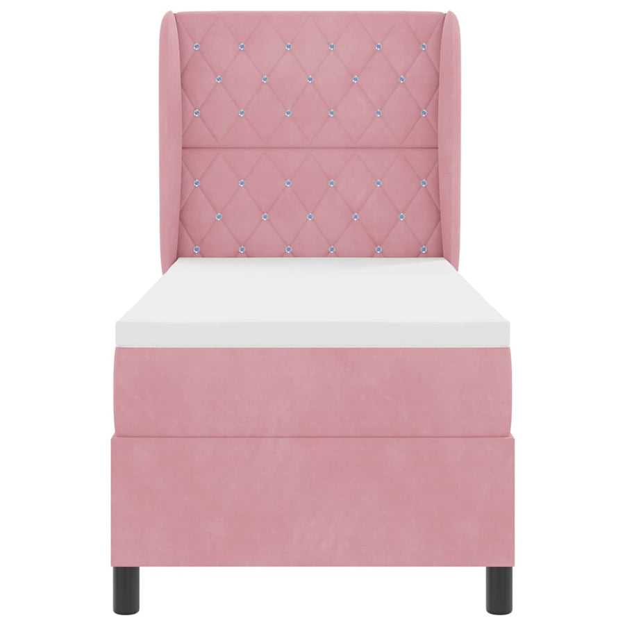 Boxspringbed met matras met hoofdeinde Roze 200 x 80 cm Fluweel