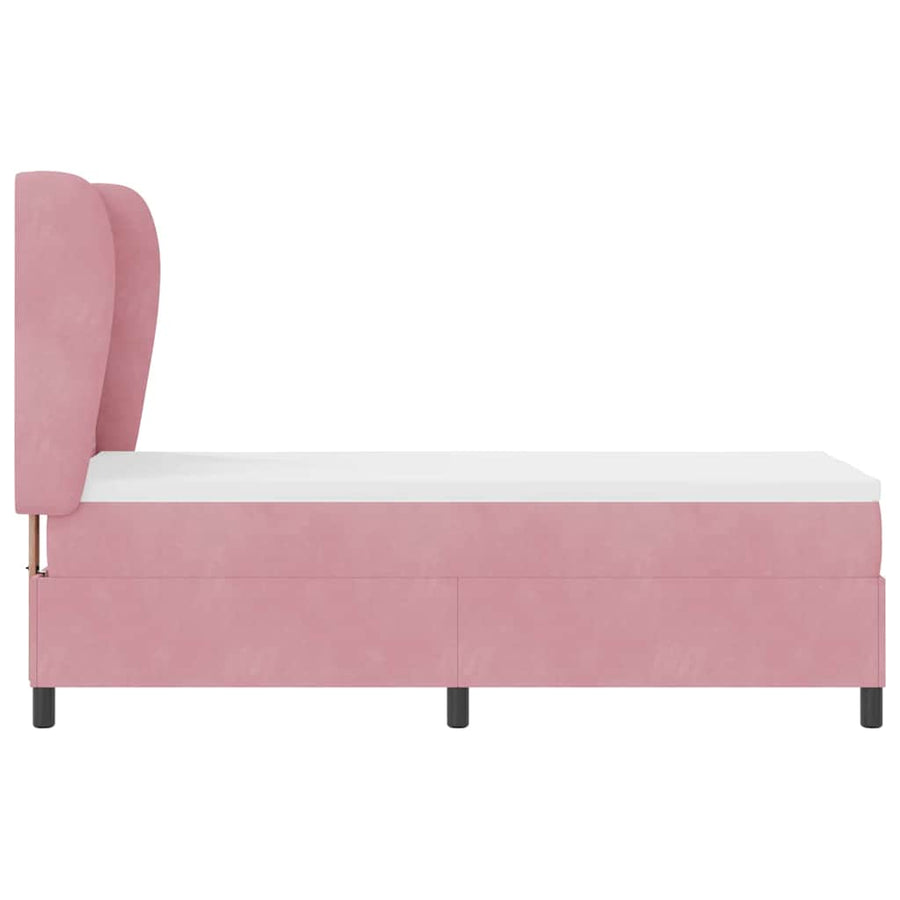 Boxspringbed met matras met hoofdeinde Roze 200 x 80 cm Fluweel