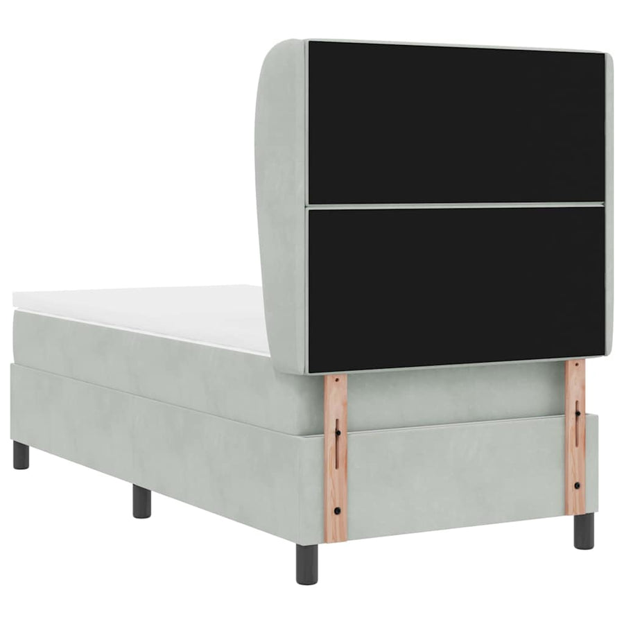Boxspringbed met matras Lichtgrijs 190 x 90 cm Fluweel