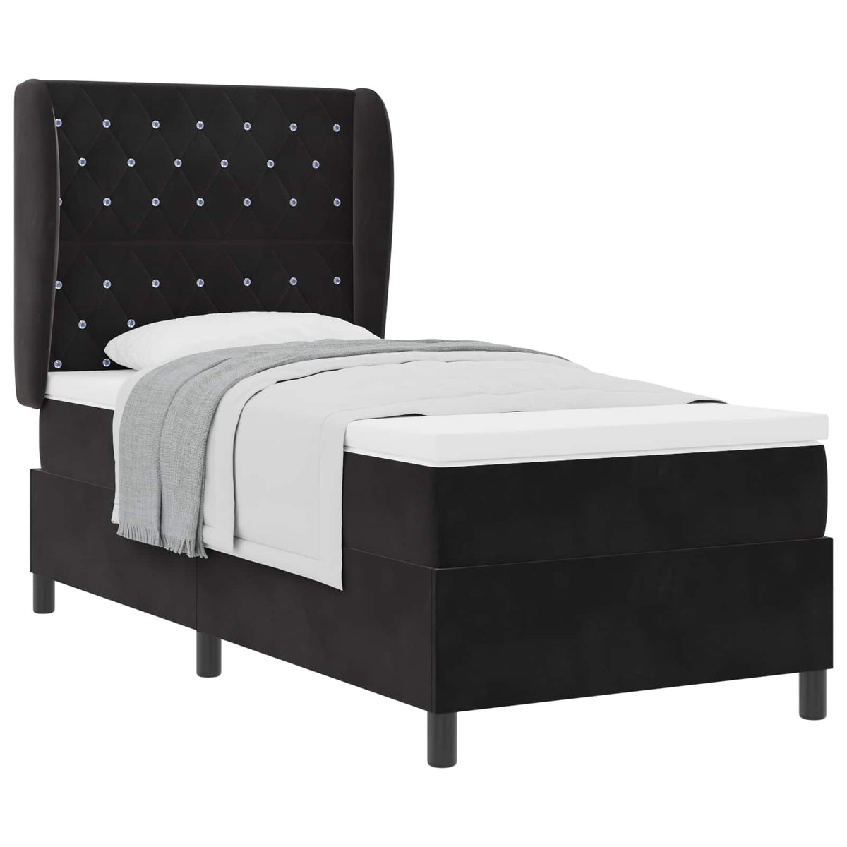 Boxspringbed met matras Zwart 190 x 90 cm Fluweel