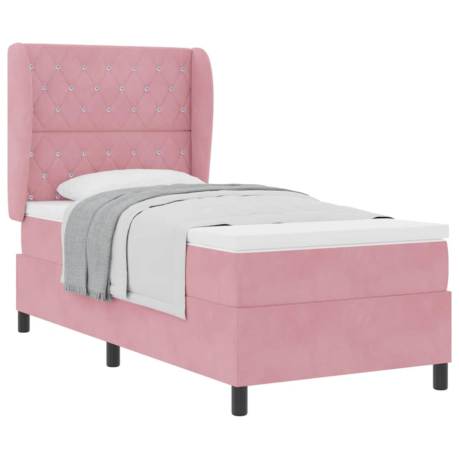 Boxspring bed met matras Roze 90 x 190 cm Fluweel