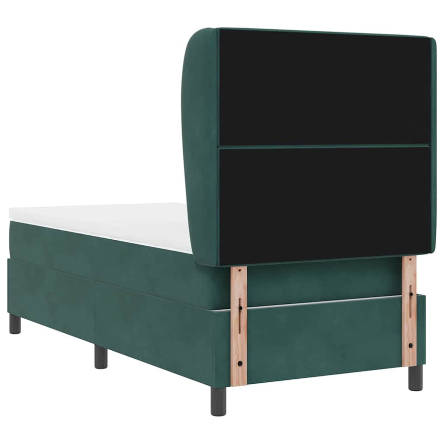 Boxspringbed met matras Donkergroen 200 x 90 cm Fluweel