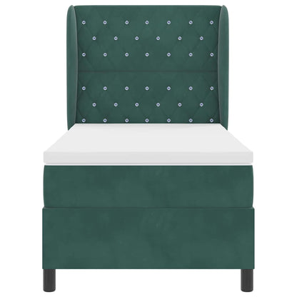 Boxspringbed met matras Donkergroen 200 x 90 cm Fluweel