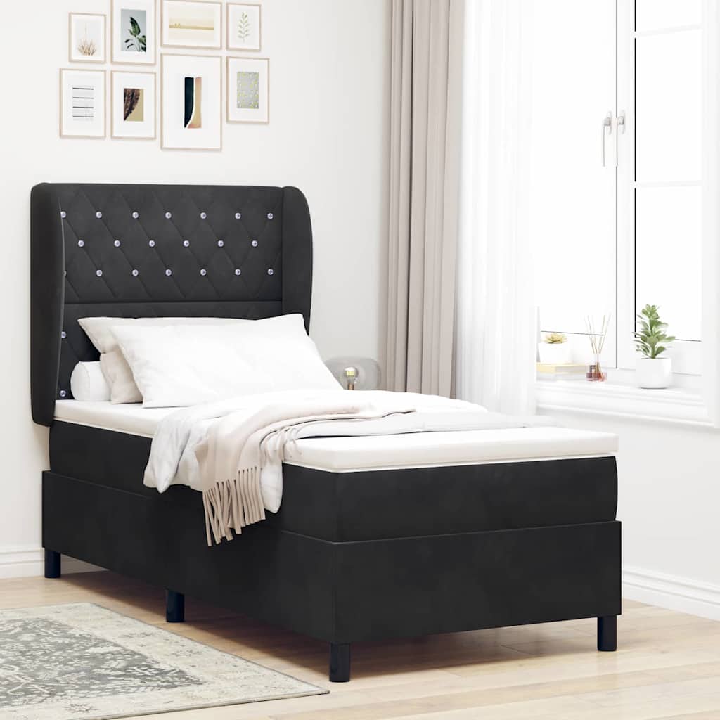Boxspringbed met matras Zwart 200 x 100 cm Fluweel