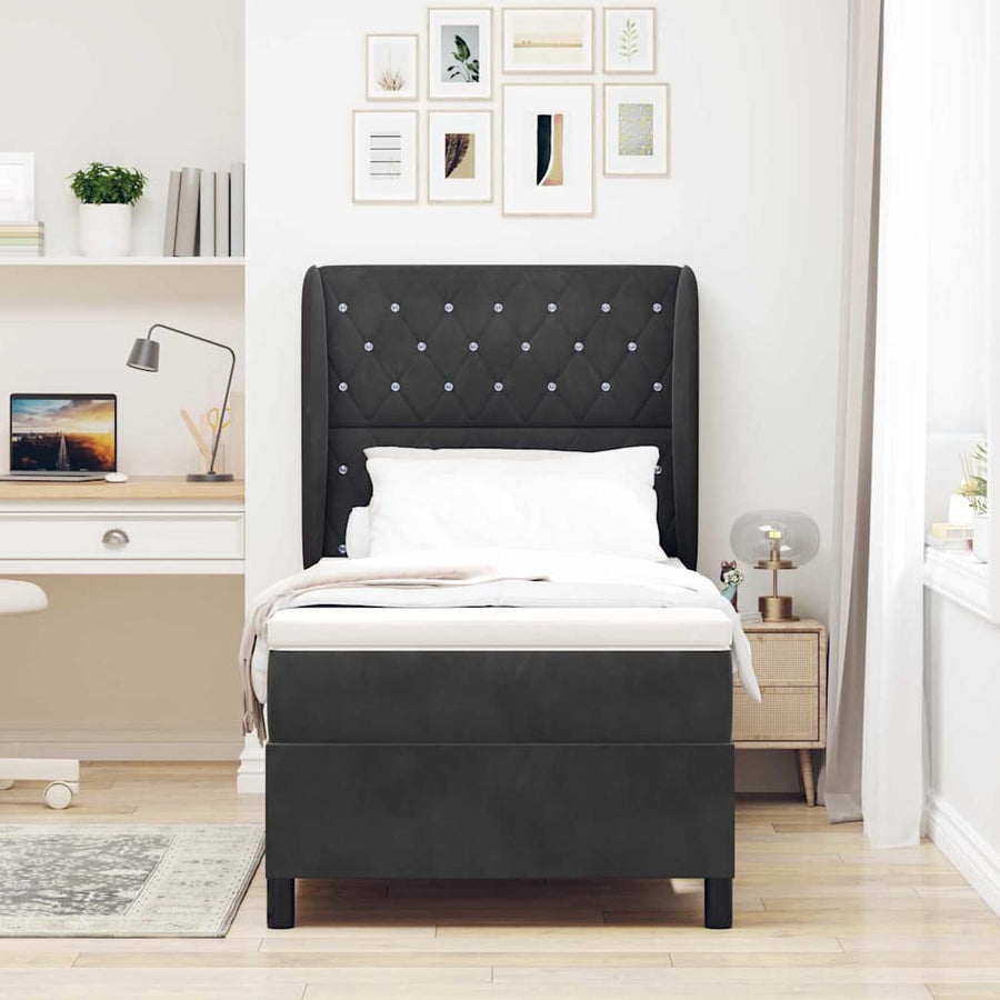 Boxspringbed met matras Zwart 200 x 100 cm Fluweel