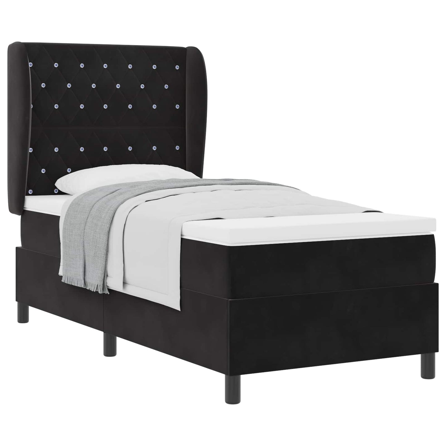 Boxspringbed met matras Zwart 200 x 100 cm Fluweel