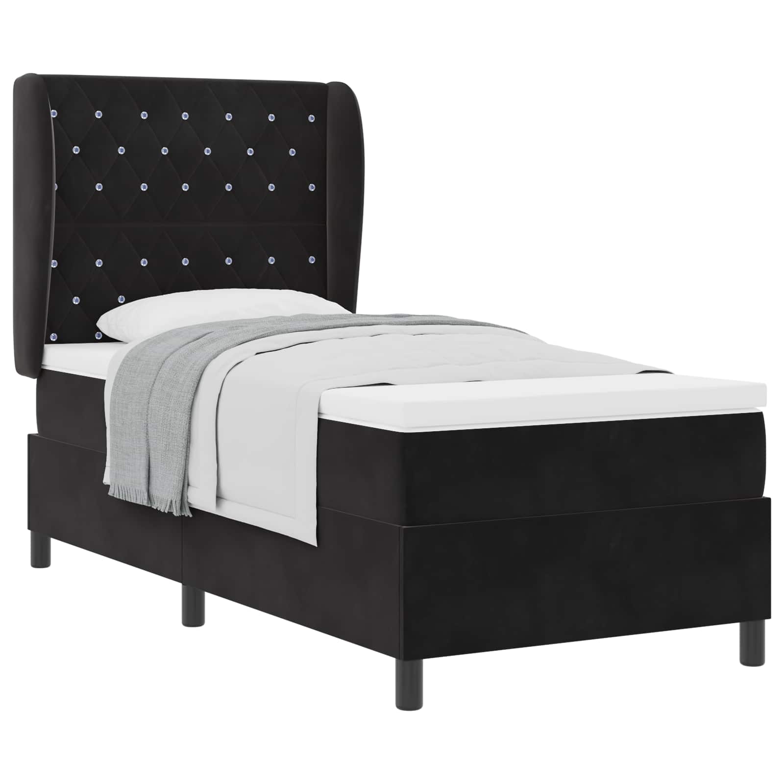 Boxspringbed met matras Zwart 200 x 100 cm Fluweel