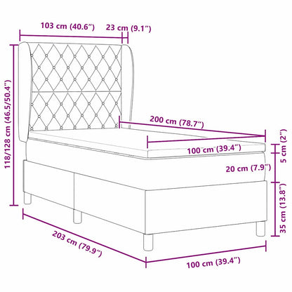 Boxspringbed met matras Zwart 200 x 100 cm Fluweel