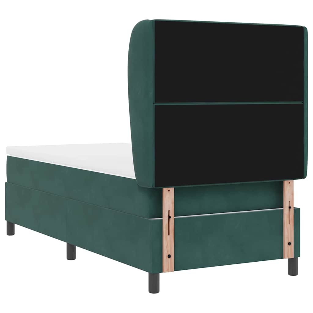 Boxspringbed met matras Donkergroen 200 x 100 cm Fluweel
