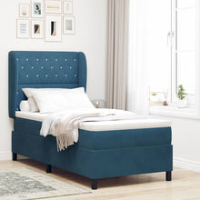 Boxspringbed met matras Donkerblauw 200 x 100 cm Fluweel