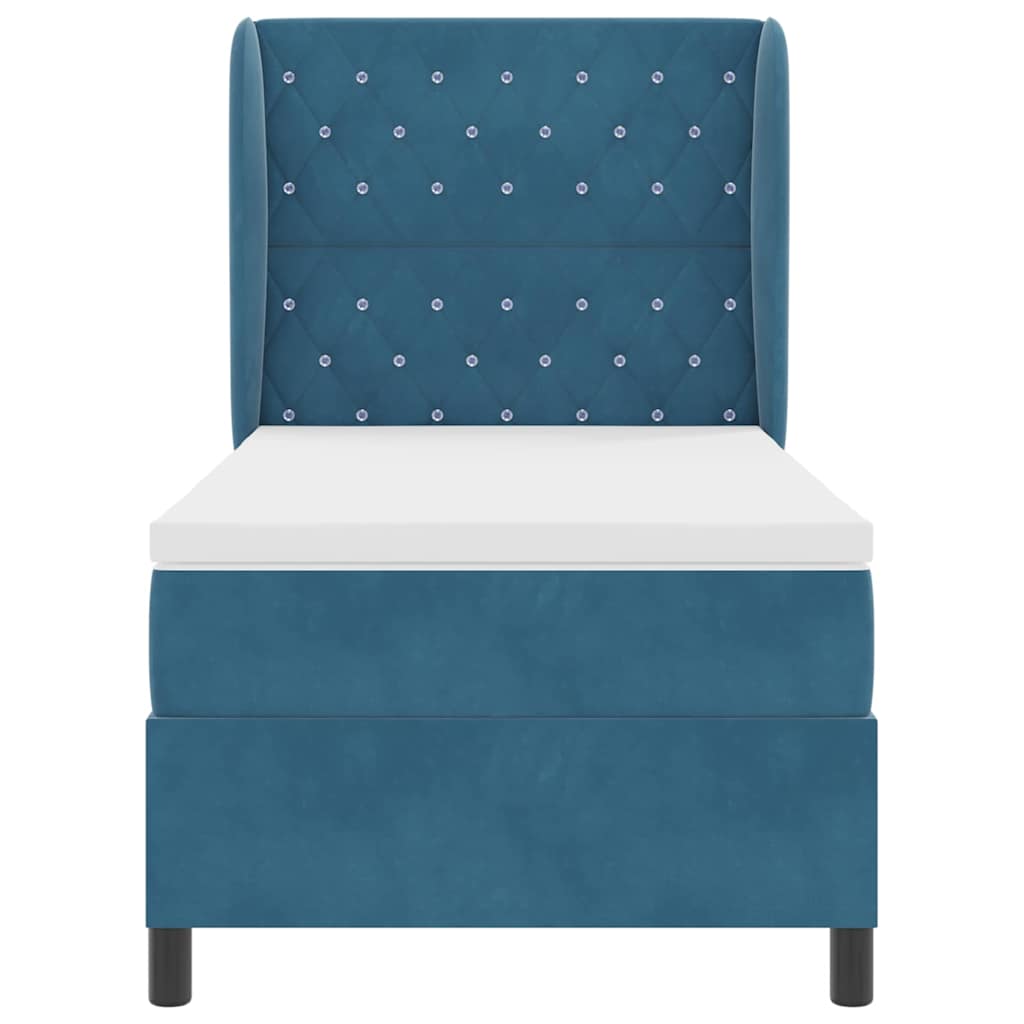 Boxspringbed met matras Donkerblauw 200 x 100 cm Fluweel