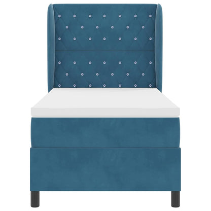 Boxspringbed met matras Donkerblauw 200 x 100 cm Fluweel