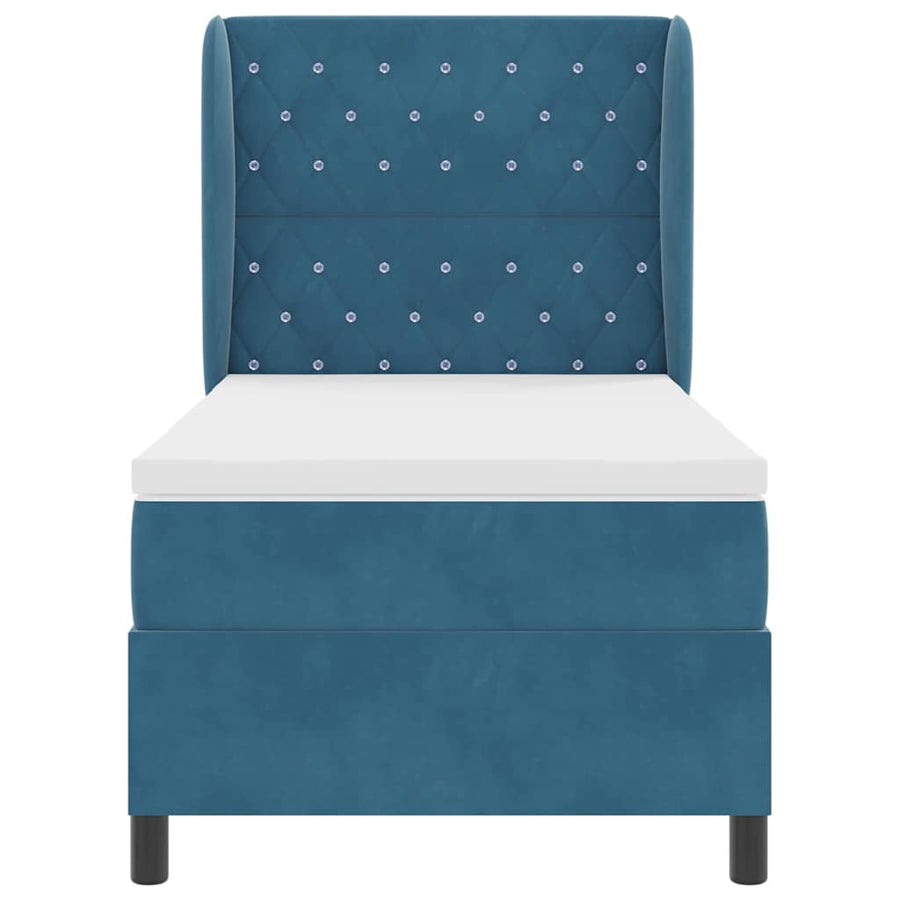 Boxspringbed met matras Donkerblauw 200 x 100 cm Fluweel