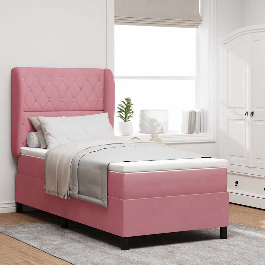 Boxspringbed met matras Roze 200 x 100 cm Fluweel