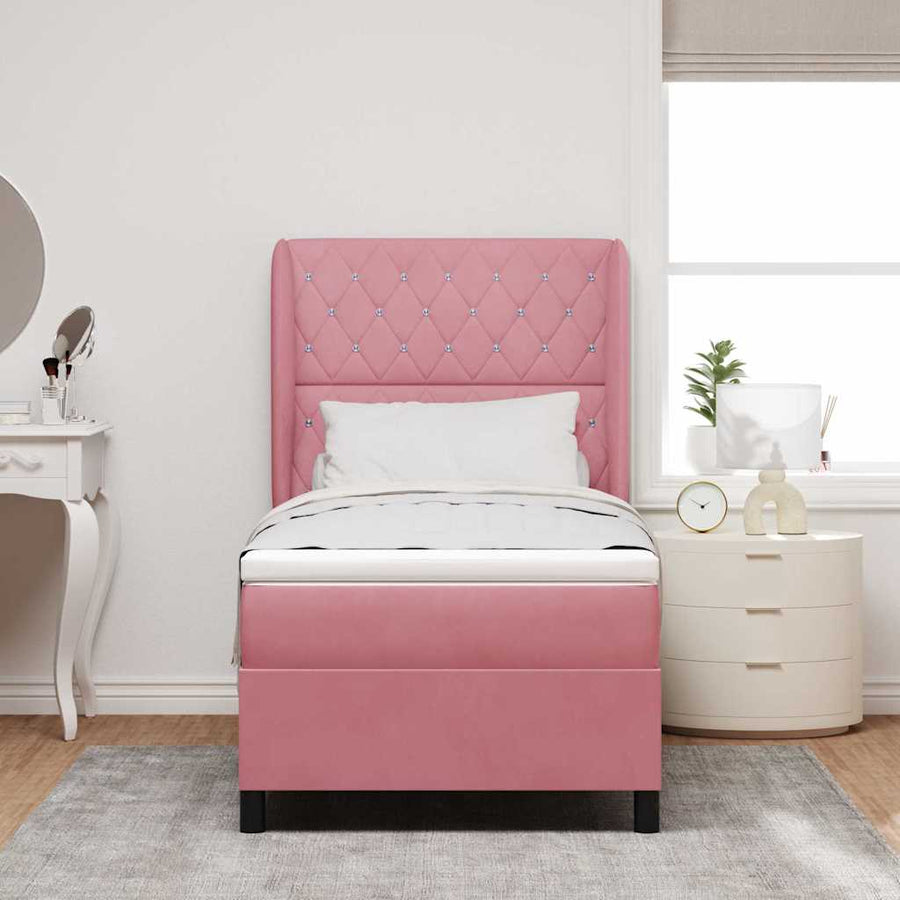Boxspringbed met matras Roze 200 x 100 cm Fluweel