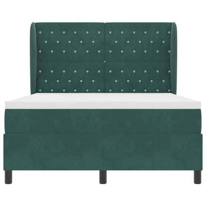 Boxspringbed met hoofdeinde Donkergroen 190 x 140 cm Fluweel