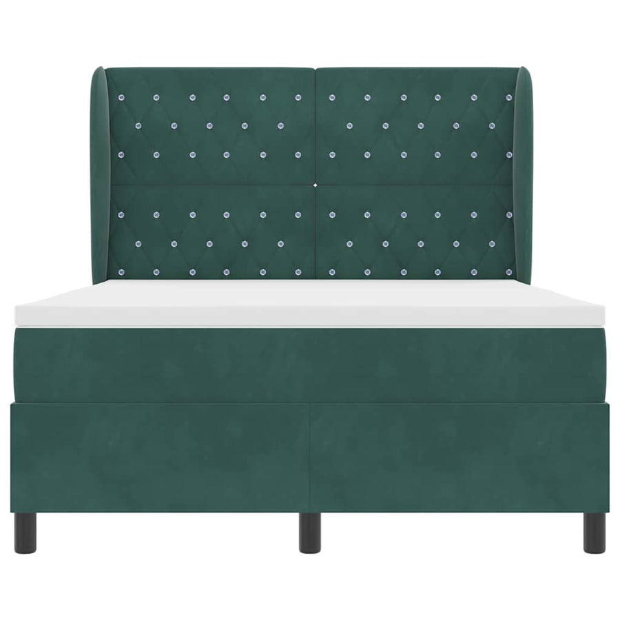 Boxspringbed met hoofdeinde Donkergroen 190 x 140 cm Fluweel